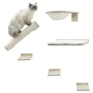 Katzen Kletterwand Kerbl Pet Rocky – 6-teiliges Set zur Wandmontage