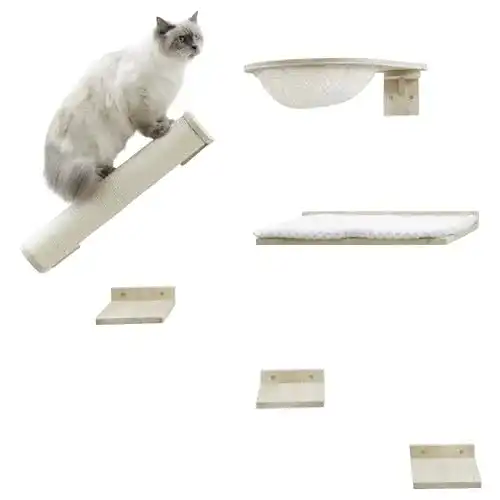 Katzen Kletterwand Kerbl Pet Rocky – 6-teiliges Set zur Wandmontage