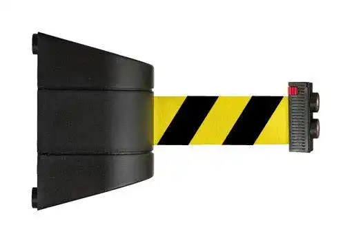 Absperrband FlexiBarrier mit Wandhalterung und magnetischem Gurt