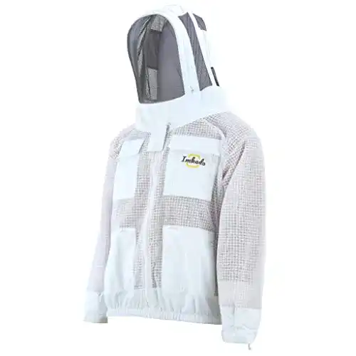 Atmungsaktive Imkerjacke mit Fechtschleier in Größe L