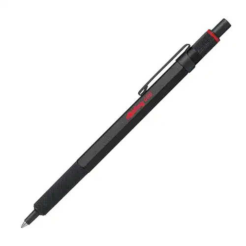 Kugelschreiber Rotring 600 mit mittlerer Spitze und schwarzer Tinte