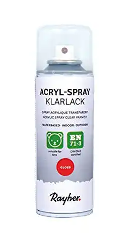 Klarlack Spray von Rayher, glänzend und transparent, 200 ml