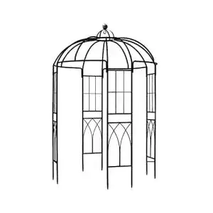 Pavillon aus Metall SCENDOR GARDEN mit Rosenbogen aus Eisen