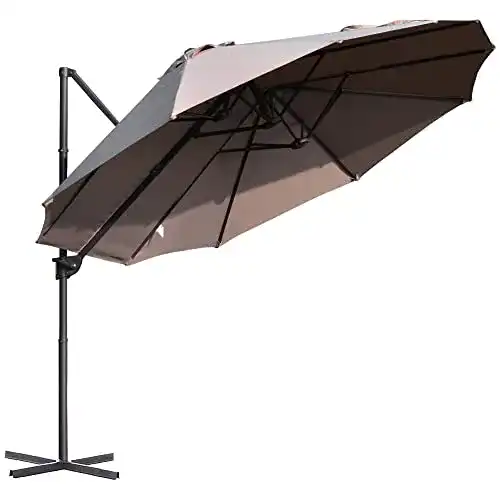 Sonnenschirm 4m von Outsunny Doppelsonnenschirm Ampelschirm