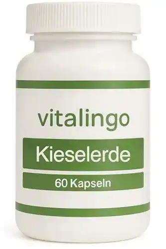 Kieselerde Kapseln von vitalingo – Hochdosiert mit 60 Kapseln