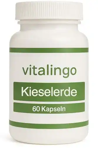 Kieselerde Kapseln von vitalingo – Hochdosiert mit 60 Kapseln