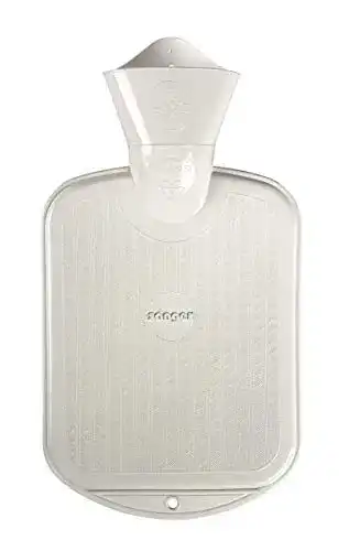 Wärmflasche aus Gummi 0,8 Liter in Weiß