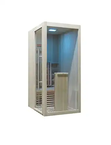 Infrarotkabine Welcon Easytherm Solo aus Hemlock Massivholz für eine Person