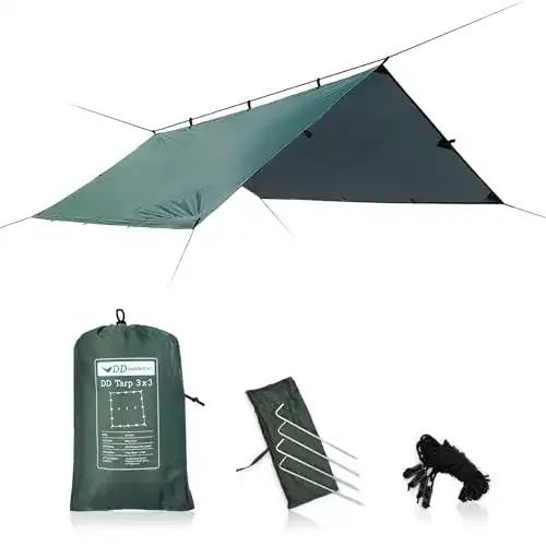 DD Hammocks Sonnensegel 3 x 3 m in Grün für den Außenbereich