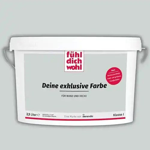 Wandfarbe Grau Derendo Fühl Dich Wohl – Matte Wandfarbe mit hoher Deckkraft