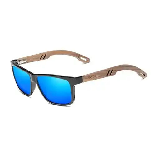 Kingseven Sonnenbrille aus TR90 mit Walnuss Holz für Herren