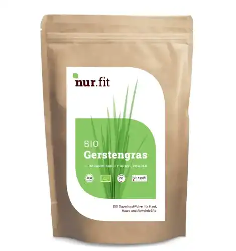 Gerstengras Pulver von Nurafit – Bio 500g aus kontrolliertem Anbau