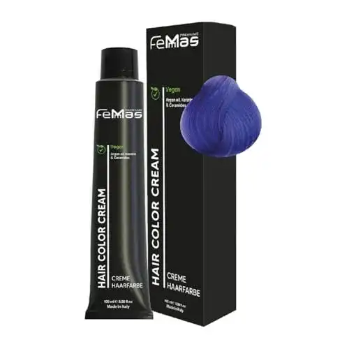 Blaue Haarfarbe Femmas mit Arganöl, Keratin und Ceramiden