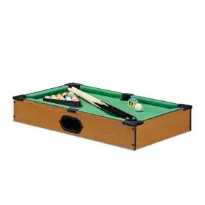 Mini Billardtisch Relaxdays mit Zubehör in Holz-Optik, 51 x 31 cm