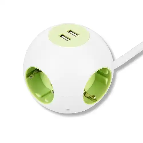 USB Steckdosenadapter REV Steckdosenwürfel PowerGlobe mit 2 USB Anschlüssen