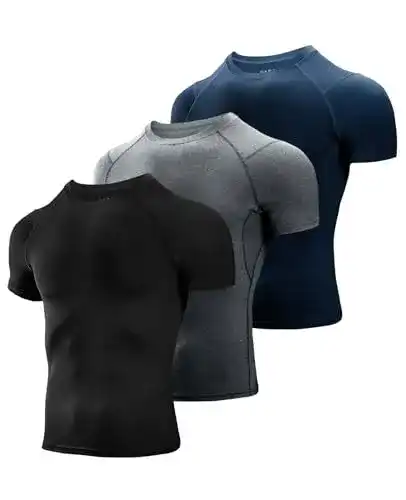 Kompressionsshirt für Herren im 3er Set Kurzarm Laufshirt
