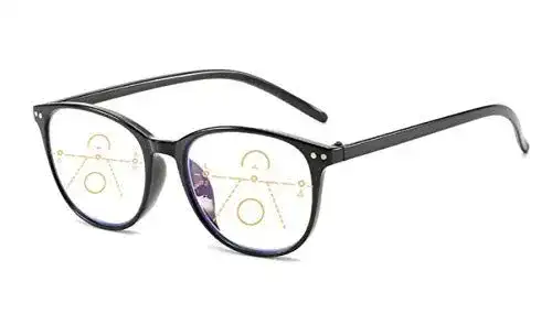 Gleitsichtbrille DeBrillo Lesebrille schwarz mit multifokalen Gläsern