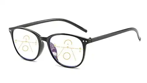 Gleitsichtbrille DeBrillo Lesebrille schwarz mit multifokalen Gläsern