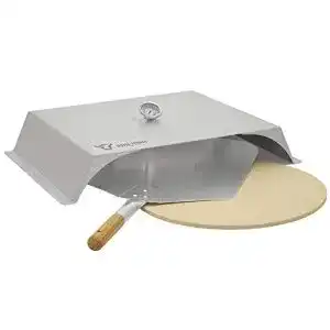 Edelstahl Pizzaaufsatz für Gasgrill von Bbq-Toro mit Thermometer