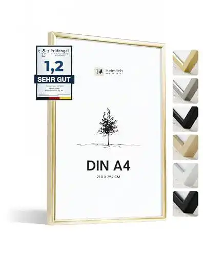 Bilderrahmen Heimlich A4 Aluminium Metall Gold 21×30 cm