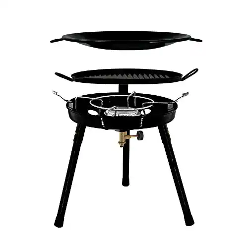 Gasgrill mit Kartusche und Wok für Schraubkartuschen