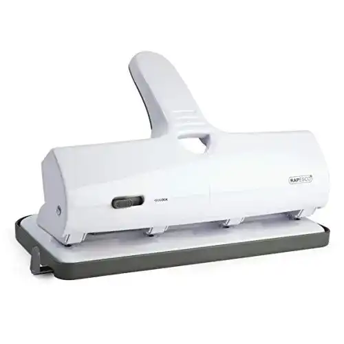 Locher Rapesco 1324 ALU 40 mit 4-fach-Kraft, 40 Blatt Stanzkapazität