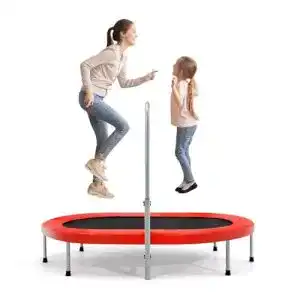 Ovales LIFEZEAL Trampolin für zwei Personen, faltbar und sicher