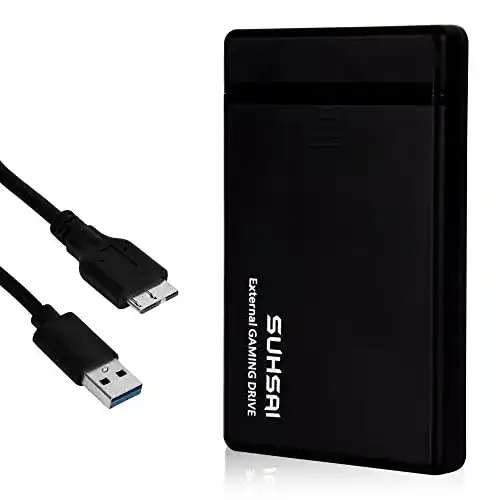 Externe Festplatte für Gaming von Suhsai Tragbares USB 3.0 Laufwerk