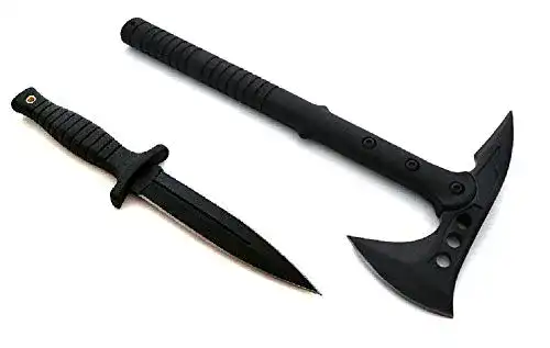Viking Gear XXL Tomahawk Set mit Messer und Etui für Outdoor-Aktivitäten