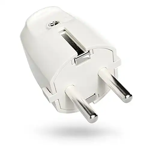 Schuko-Stecker Absina mit Zugentlastung für Innenbereich, 230V, 16A