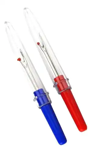 Nahttrenner Set mit Schutzkappe in Rot und Blau, 8,5 cm lang