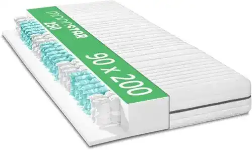 Taschenfederkernmatratze Moonstar 90×200 H4 mittelfest
