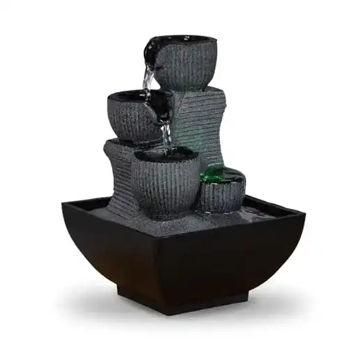 Zimmerbrunnen Zen’Light KiniCascade mit LED-Beleuchtung für Entspannung