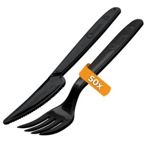 Plastikbesteck Logipack Gero wiederverwendbar in schwarz