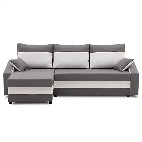 Sofa Sofini Ecksofa Hewlet mit Schlaffunktion und Bettkästen