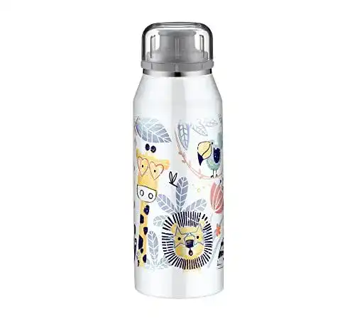 Alfi Kids Isoliertrinkflasche 350ml, Crazy Jungle – Edelstahl, BPA-frei