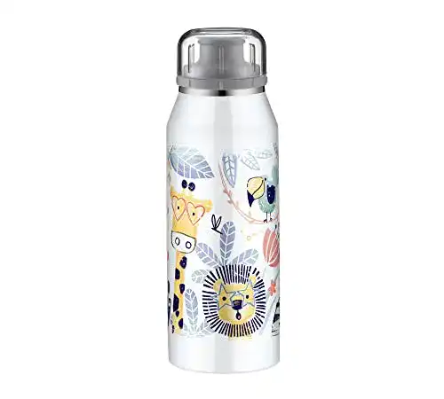 Alfi Kids Isoliertrinkflasche 350ml, Crazy Jungle – Edelstahl, BPA-frei