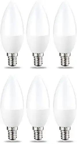 Dimmbar E14 LED Lampe in Kerzenform von Amazon Basics, 5W, 6 Stück