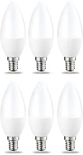 Dimmbar E14 LED Lampe in Kerzenform von Amazon Basics, 5W, 6 Stück