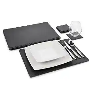 Servierplatte Sänger aus Schiefer im Set für modernes Dinner