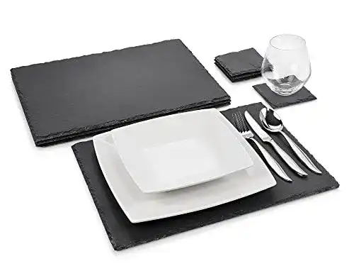 Servierplatte Sänger aus Schiefer im Set für modernes Dinner