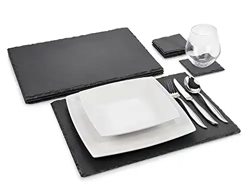 Servierplatte Sänger aus Schiefer im Set für modernes Dinner
