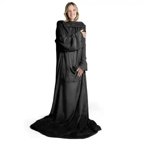 Ärmeldecke Blumtal Unisex – Flauschige Ganzkörperdecke mit Ärmeln