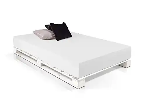 Palettenbett Moebel-Eins PALETTI Massivholzbett aus Fichte 90 x 200 cm