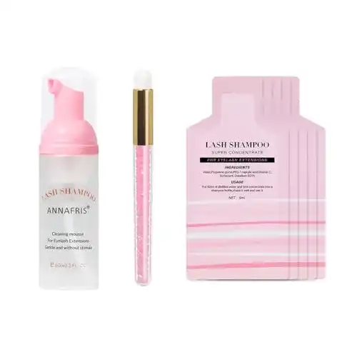 Wimpernshampoo von Annafris für Wimpernverlängerung im Set