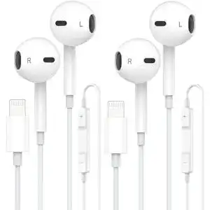 Amoner Lightning-Kopfhörer für iPhone, In-Ear mit Kabel, 2er Pack
