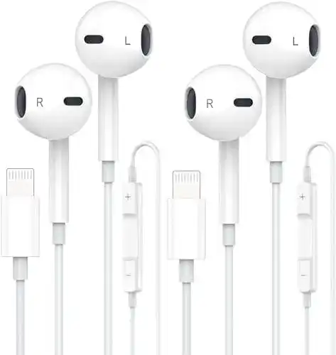 Amoner Lightning-Kopfhörer für iPhone, In-Ear mit Kabel, 2er Pack