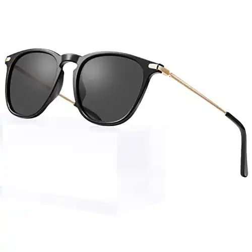 Tseban Vintage Damen Sonnenbrille mit polarisierten Gläsern und UV 400 Schutz