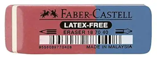 Faber-Castell 187040 Radiergummi – Latexfreier Radierer für Tinte und Blei