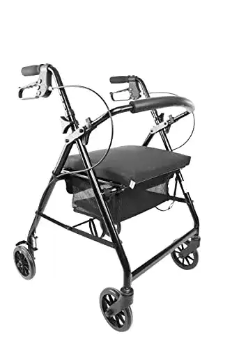 Leichter KMINA Rollator mit Sitz – Faltbar und Höhenverstellbar